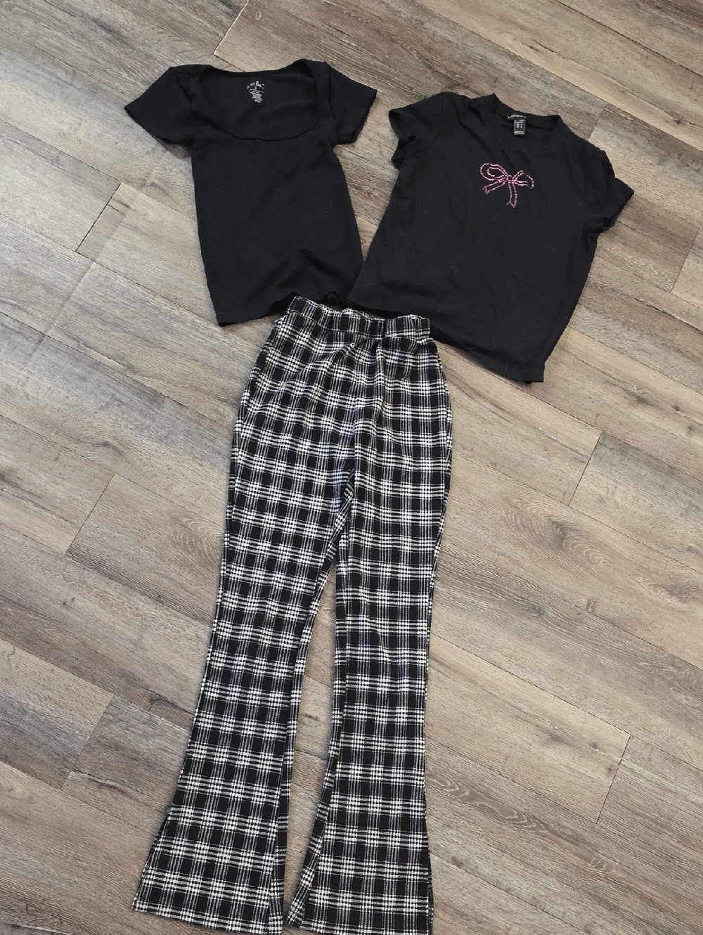Bundle: Black & White Dress Pant With Two Black Shirts